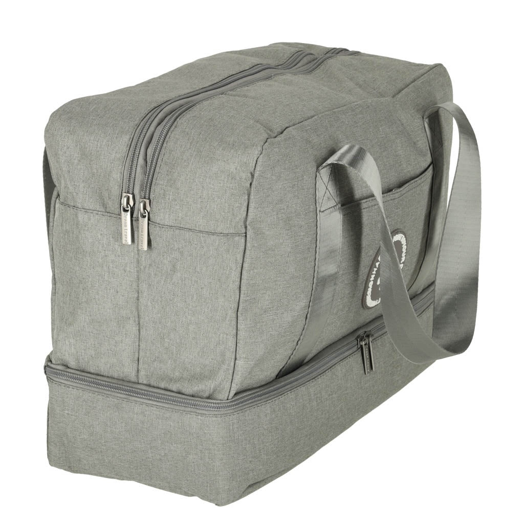 Handbagageväska grå 30x39x18 cm polyester, 5 fack med vattentätt fack
