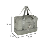 Handbagageväska grå 30x39x18 cm polyester, 5 fack med vattentätt fack