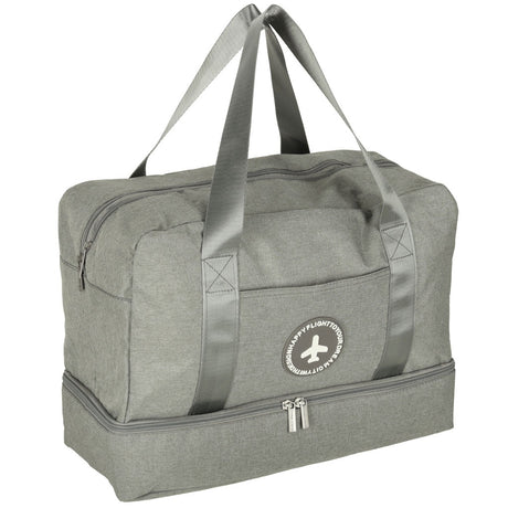 Handbagageväska grå 30x39x18 cm polyester, 5 fack med vattentätt fack