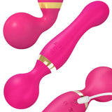 Handhållen vibrationsmassager silikon USB uppladdningsbar rosa 21,5 cm