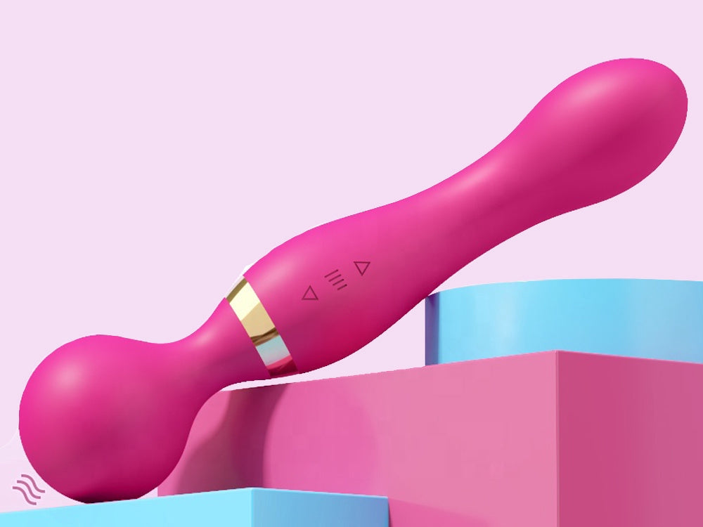 Handhållen vibrationsmassager silikon USB uppladdningsbar rosa 21,5 cm