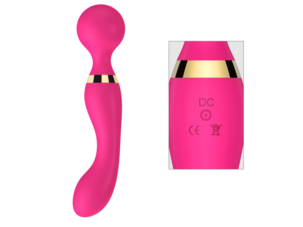 Handhållen vibrationsmassager silikon USB uppladdningsbar rosa 21,5 cm