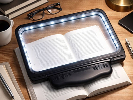 Handhållet förstoringsglas 2,5x med 48 LED och USB vit/svart