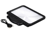 Handhållet förstoringsglas 2,5x med 48 LED och USB vit/svart