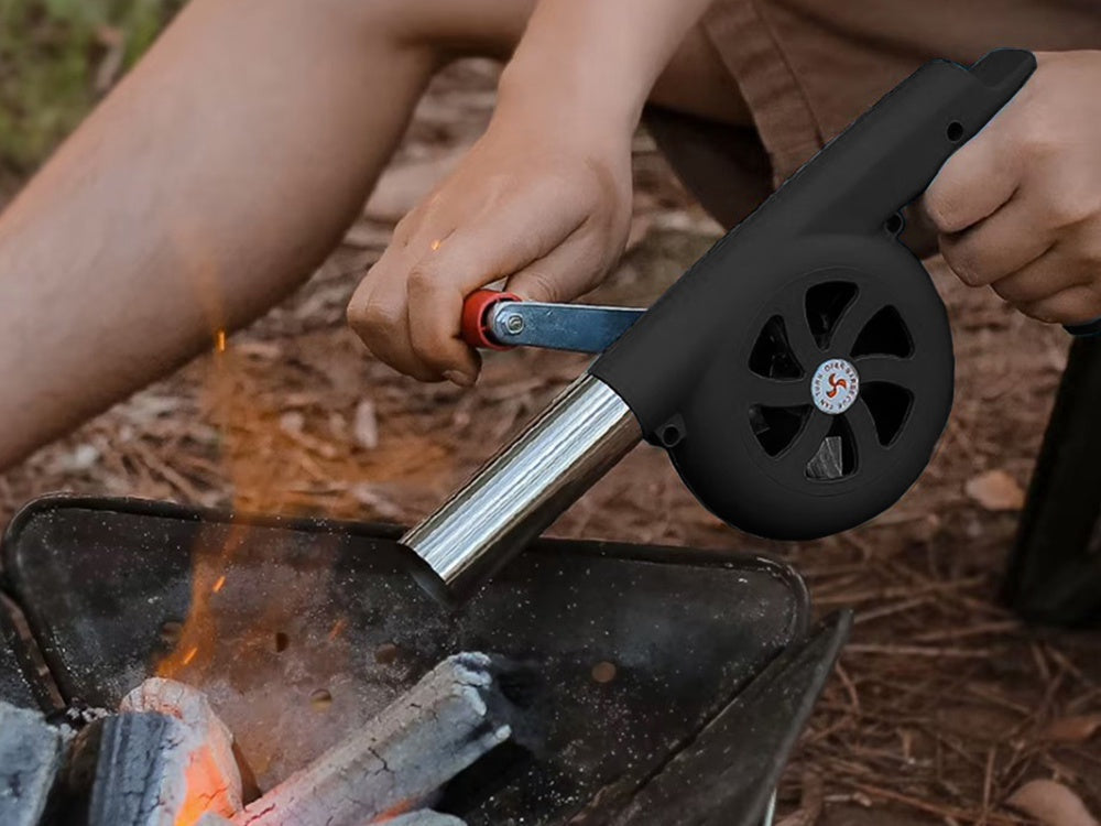 Handvevad blåsbälg för grill/eldstad värmetålig plast 29,5 cm
