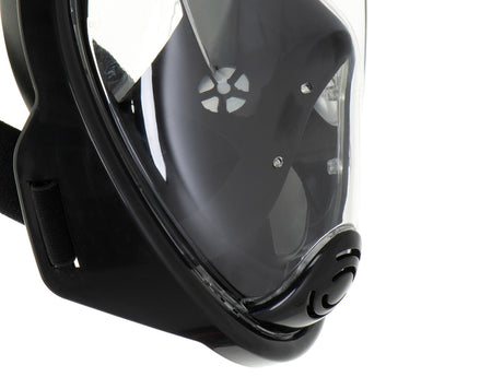 Helmask snorkelmask L/XL svart anti-im med dry-top, GoPro-fäste