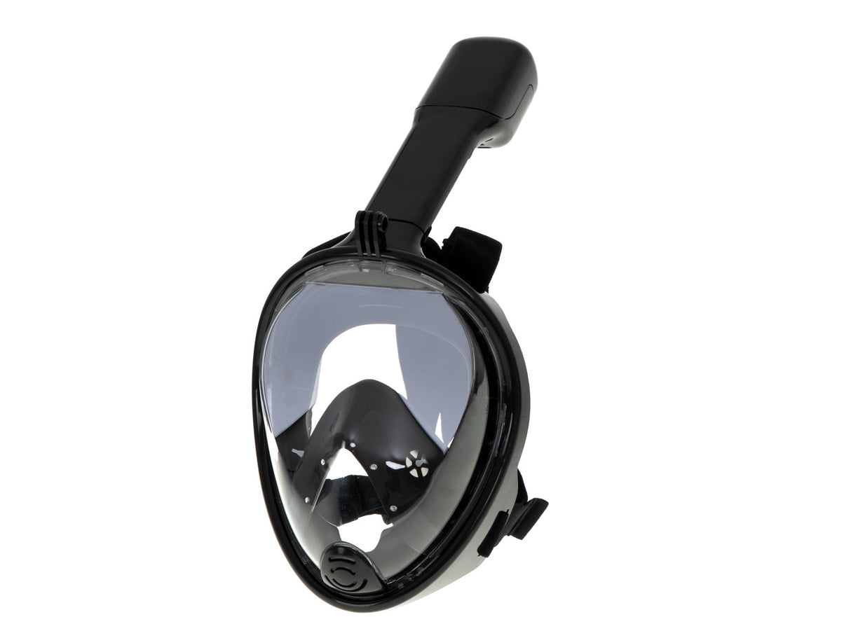 Helmask snorkelmask L/XL svart anti-im med dry-top, GoPro-fäste