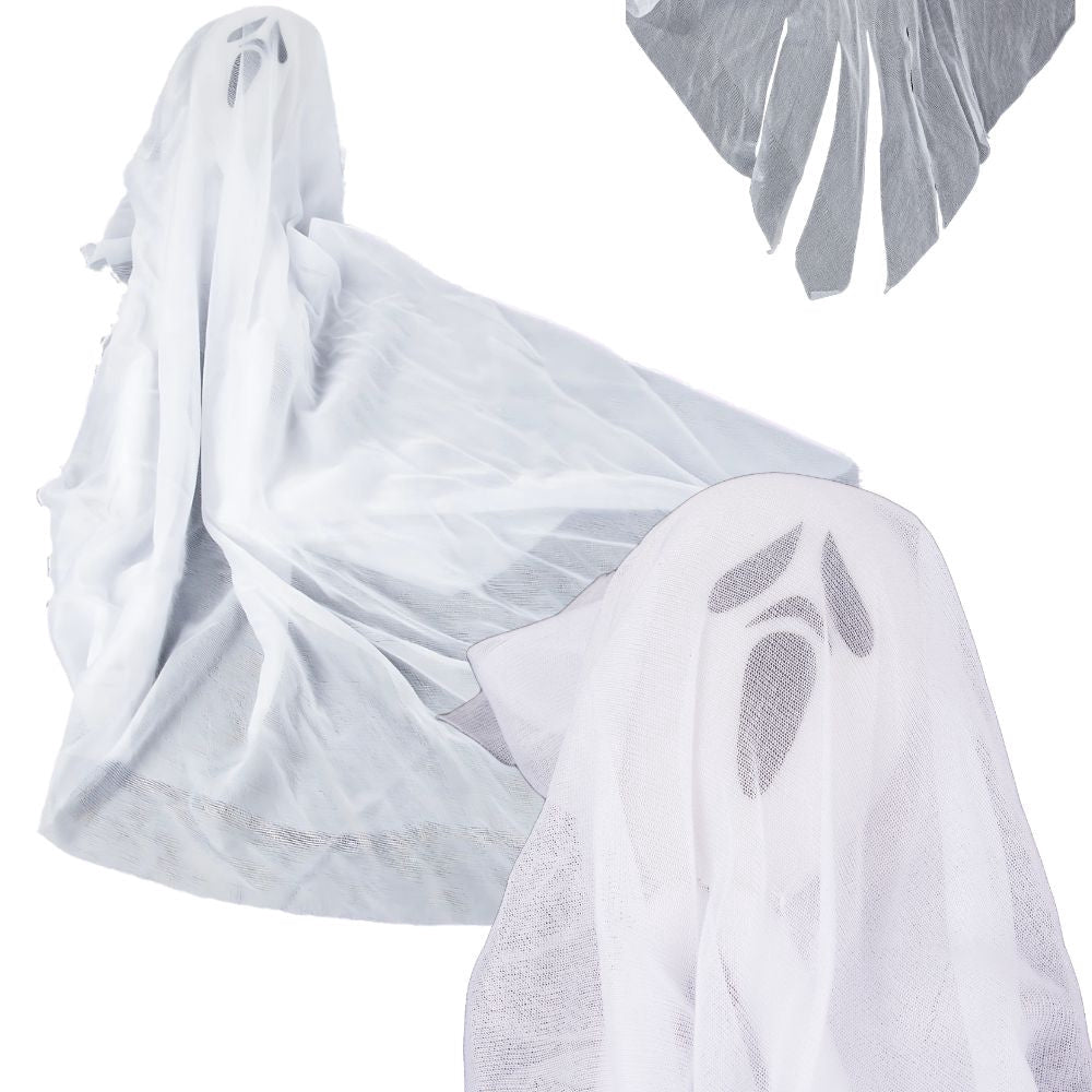 Hängande Halloween-dekoration spöke tyg/plast svart/vit 65 cm