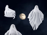 Hängande Halloween-dekoration spöke tyg/plast svart/vit 65 cm