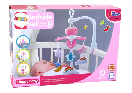 Hängande babymobil med musik, klämfäste, måne & moln 50 cm