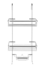 Hängande duschhylla 3 hyllor aluminium silver med sugkopp 63 cm