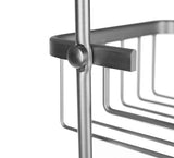 Hängande duschhylla 3 hyllor aluminium silver med sugkopp 63 cm