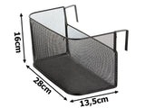 Hängande förvaringskorg metall 28x16x13,5 cm svart för dörr/hylla