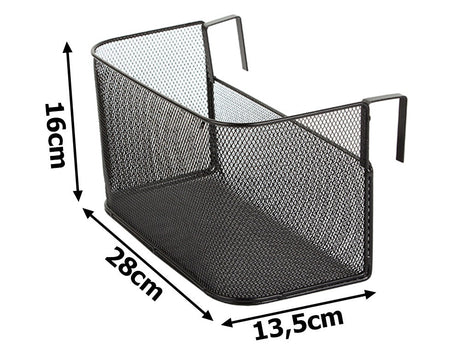 Hängande förvaringskorg metall 28x16x13,5 cm svart för dörr/hylla