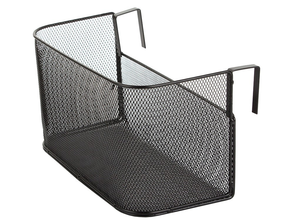 Hängande förvaringskorg metall 28x16x13,5 cm svart för dörr/hylla