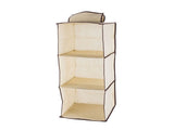 Hängande garderobsförvaring 3 hyllor 30x30x60 cm, beige