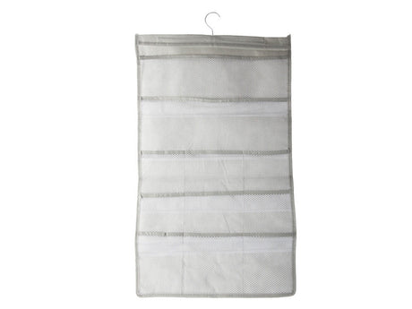 Hängande garderobsorganisatör 22 fack dubbelsidig grå 70x40 cm