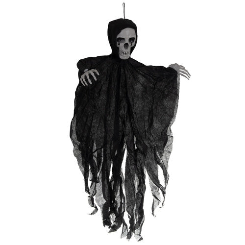 Hängande skelett Halloween-dekoration 70x60 cm svart för inom/utomhus