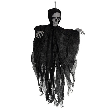 Hängande skelett Halloween-dekoration 70x60 cm svart för inom/utomhus