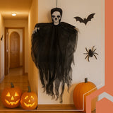 Hängande skelett Halloween-dekoration 70x60 cm svart för inom/utomhus