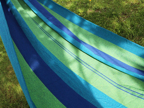 Hängmatta bomull/polyester 200x80 cm 200 kg med förvaringspåse & linor