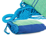 Hängmatta bomull/polyester 200x80 cm 200 kg med förvaringspåse & linor