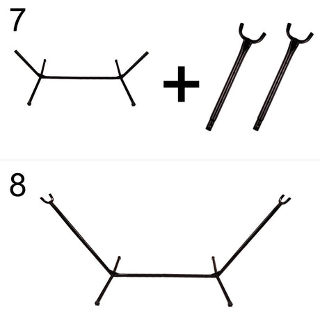 Hängmatta med ställning 210x153 cm justerbar höjd 64–92 cm svart/grå