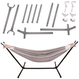 Hängmatta med ställning 210x153 cm justerbar höjd 64–92 cm svart/grå