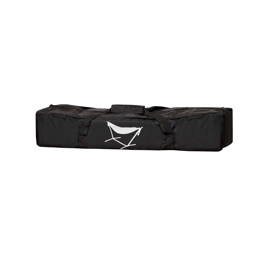 Hängmatta med ställning 210x153 cm justerbar höjd 64–92 cm svart/grå