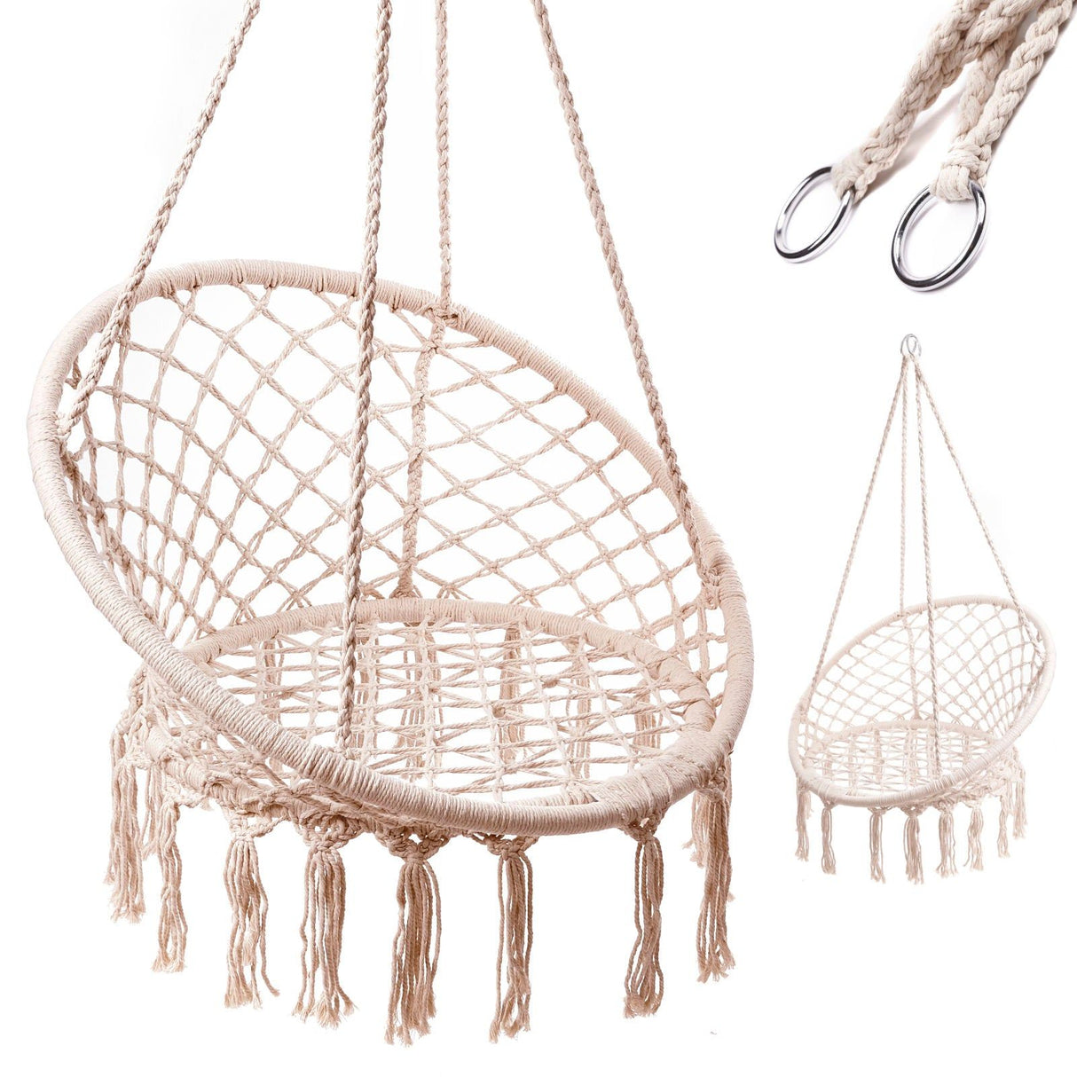 Hängstol fågelbo 80 cm ecru max 150 kg för inomhus/utomhus