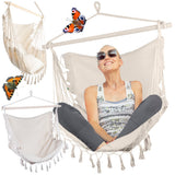 Hängstol hammock chair bomull/polyester med trästång 90 cm