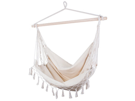 Hängstol hammock chair bomull/polyester med trästång 90 cm