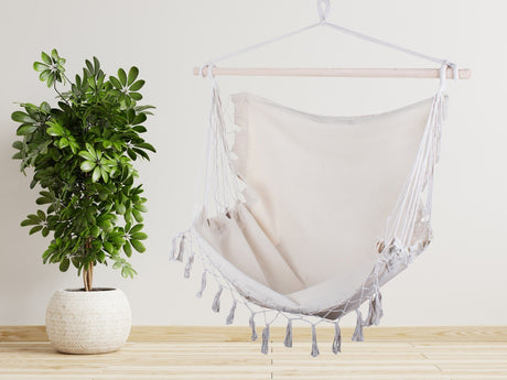 Hängstol hammock chair bomull/polyester med trästång 90 cm