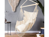 Hängstol hammock chair bomull/polyester med trästång 90 cm