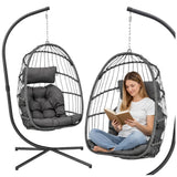 Hängstol korg med stativ PE-rattan/stål 192 cm max 120 kg