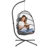Hängstol korg med stativ PE-rattan/stål 192 cm max 120 kg