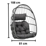 Hängstol korg med stativ PE-rattan/stål 192 cm max 120 kg