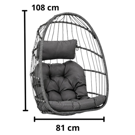 Hängstol korg med stativ PE-rattan/stål 192 cm max 120 kg