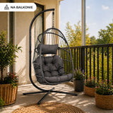 Hängstol korg med stativ PE-rattan/stål 192 cm max 120 kg