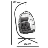 Hängstol korg med stativ PE-rattan/stål 192 cm max 120 kg