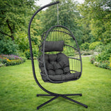 Hängstol korg med stativ PE-rattan/stål 192 cm max 120 kg