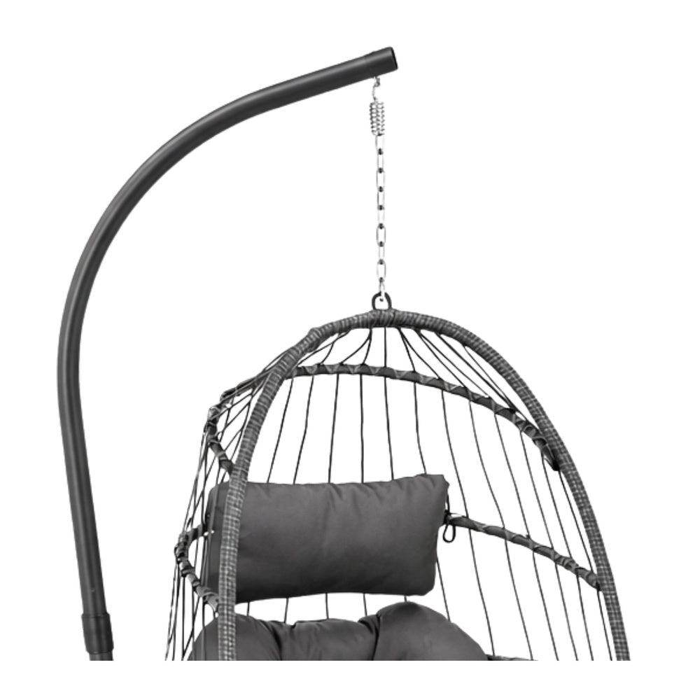 Hängstol korg med stativ PE-rattan/stål 192 cm max 120 kg