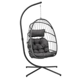 Hängstol korg med stativ PE-rattan/stål 192 cm max 120 kg