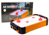 Hockeybord i trä 45x25 cm med ljus och ljudeffekter, 2 puckar