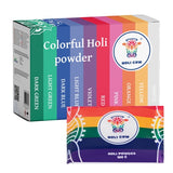 Holi färgpulver set 10x100 g påsar, 10 färger för fest och fotosession