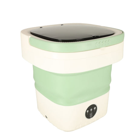Hopfällbar campingtvättmaskin 12 L 12 V IPX4 med centrifug grön