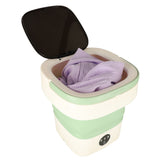 Hopfällbar campingtvättmaskin 12 L 12 V IPX4 med centrifug grön