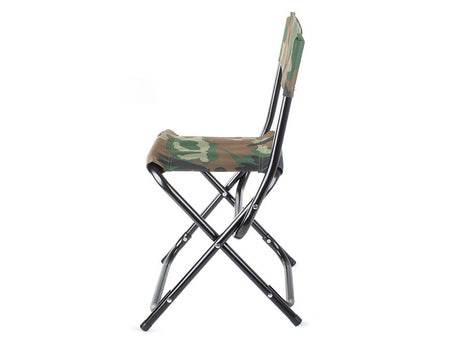 Hopfällbar fiskestol/campingstol med ryggstöd camouflage 64 cm