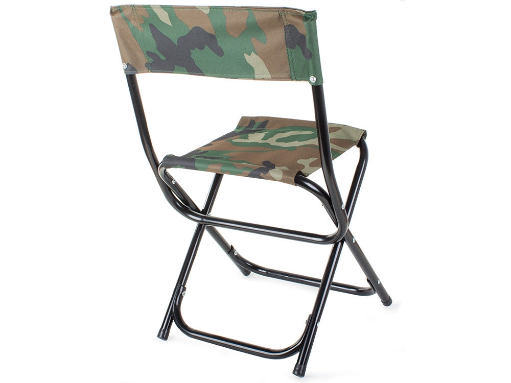 Hopfällbar fiskestol/campingstol med ryggstöd camouflage 64 cm