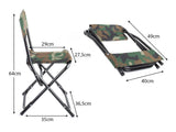 Hopfällbar fiskestol/campingstol med ryggstöd camouflage 64 cm